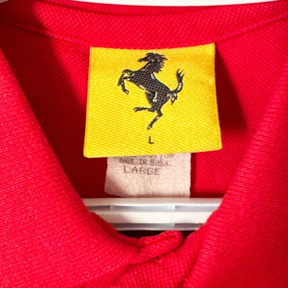 Vintage 1996 Scuderia Ferrari Red Polo Shirt F1 Racing Top Cotton Size L - Picture 5 of 10